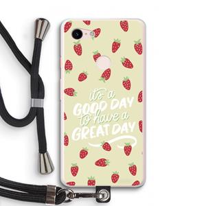 CaseCompany Don't forget to have a great day: Pixel 3 XL Transparant Hoesje met koord