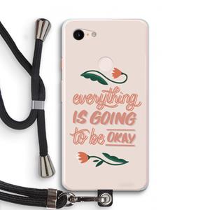 CaseCompany Optimistic flower girl: Pixel 3 XL Transparant Hoesje met koord