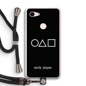 CaseCompany Squid Game: Pixel 3 XL Transparant Hoesje met koord
