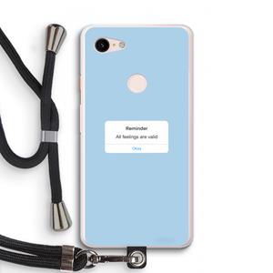 CaseCompany Reminder: Pixel 3 XL Transparant Hoesje met koord