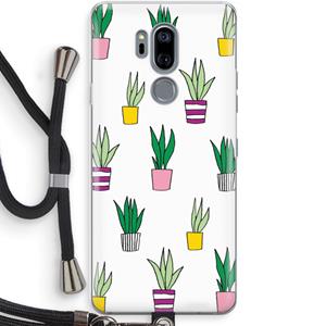 CaseCompany Sanseveria: LG G7 Thinq Transparant Hoesje met koord