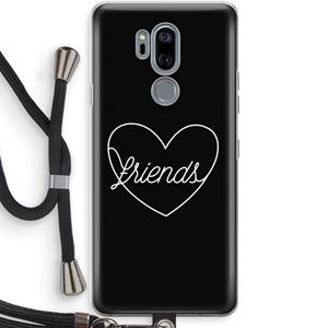 CaseCompany Friends heart black: LG G7 Thinq Transparant Hoesje met koord