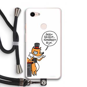 CaseCompany Geen Gezeik: Pixel 3 XL Transparant Hoesje met koord