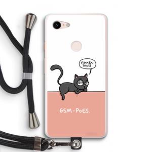 CaseCompany GSM poes: Pixel 3 XL Transparant Hoesje met koord
