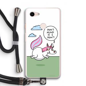 CaseCompany Unicorn: Pixel 3 XL Transparant Hoesje met koord