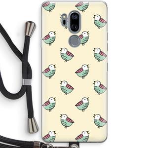 CaseCompany Vogeltjes: LG G7 Thinq Transparant Hoesje met koord