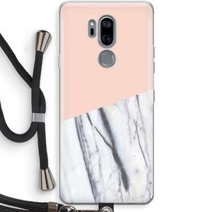 CaseCompany A touch of peach: LG G7 Thinq Transparant Hoesje met koord