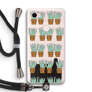 CaseCompany Sansevieria: Pixel 3 XL Transparant Hoesje met koord