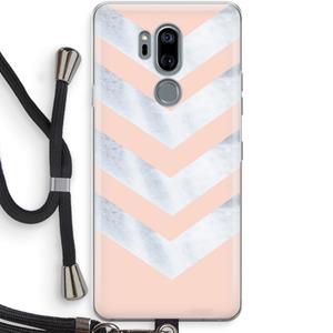 CaseCompany Marmeren pijlen: LG G7 Thinq Transparant Hoesje met koord