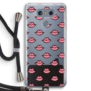 CaseCompany Lipjes: LG G6 Transparant Hoesje met koord