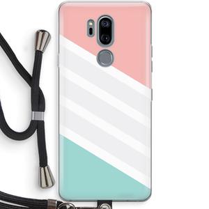 CaseCompany Strepen pastel: LG G7 Thinq Transparant Hoesje met koord