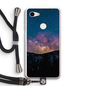 CaseCompany Travel to space: Pixel 3 XL Transparant Hoesje met koord