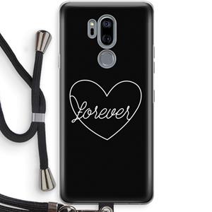 CaseCompany Forever heart black: LG G7 Thinq Transparant Hoesje met koord