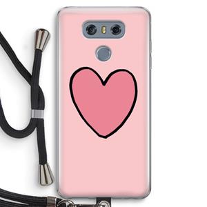 CaseCompany Hartje: LG G6 Transparant Hoesje met koord