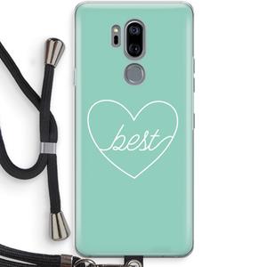 CaseCompany Best heart pastel: LG G7 Thinq Transparant Hoesje met koord