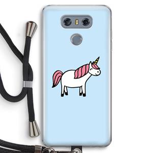 CaseCompany Eenhoorn: LG G6 Transparant Hoesje met koord