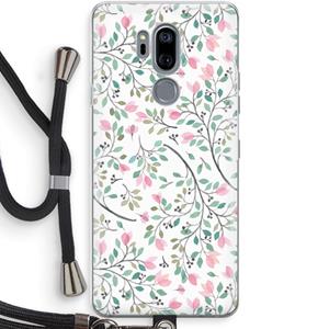CaseCompany Sierlijke bloemen: LG G7 Thinq Transparant Hoesje met koord