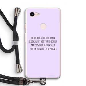 CaseCompany Regenboog: Pixel 3 XL Transparant Hoesje met koord