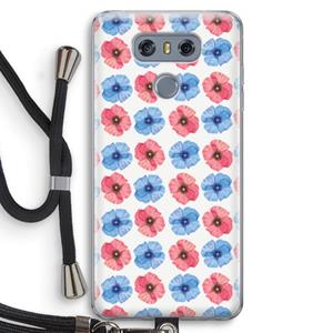 CaseCompany Klaproosjes: LG G6 Transparant Hoesje met koord