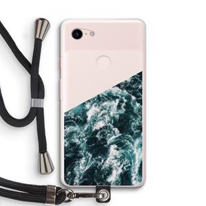 CaseCompany Zee golf: Pixel 3 XL Transparant Hoesje met koord