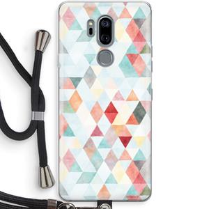 CaseCompany Gekleurde driehoekjes pastel: LG G7 Thinq Transparant Hoesje met koord