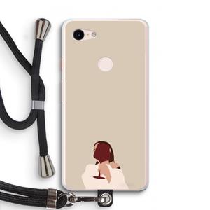 CaseCompany I drink wine: Pixel 3 XL Transparant Hoesje met koord