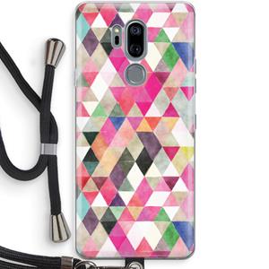 CaseCompany Gekleurde driehoekjes: LG G7 Thinq Transparant Hoesje met koord