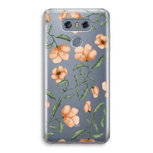 CaseCompany Peachy flowers: LG G6 Transparant Hoesje