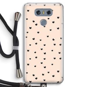 CaseCompany Kleine kattenkopjes: LG G6 Transparant Hoesje met koord
