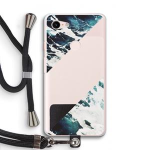 CaseCompany Golven: Pixel 3 XL Transparant Hoesje met koord