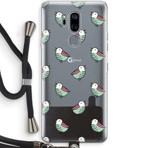 CaseCompany Vogeltjes: LG G7 Thinq Transparant Hoesje met koord