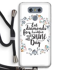 CaseCompany Diamonds: LG G6 Transparant Hoesje met koord