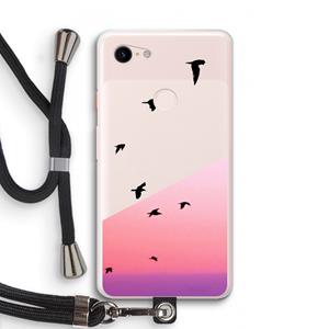 CaseCompany Fly away: Pixel 3 XL Transparant Hoesje met koord