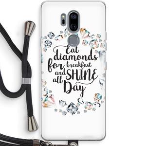 CaseCompany Diamonds: LG G7 Thinq Transparant Hoesje met koord