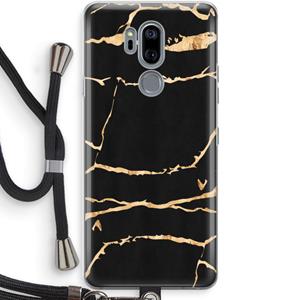 CaseCompany Gouden marmer: LG G7 Thinq Transparant Hoesje met koord