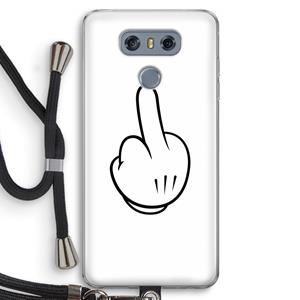 CaseCompany Middle finger white: LG G6 Transparant Hoesje met koord