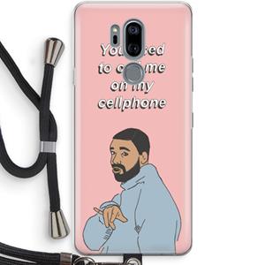 CaseCompany Hotline bling: LG G7 Thinq Transparant Hoesje met koord