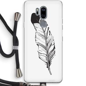 CaseCompany Pluim: LG G7 Thinq Transparant Hoesje met koord
