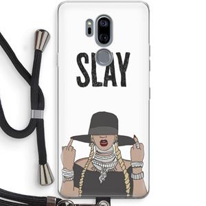 CaseCompany Slay All Day: LG G7 Thinq Transparant Hoesje met koord