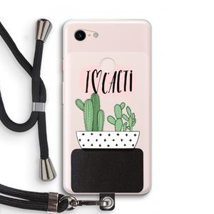 CaseCompany I love cacti: Pixel 3 XL Transparant Hoesje met koord