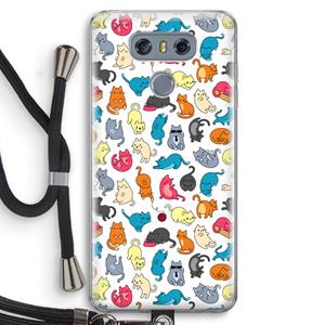 CaseCompany Kleurrijke katten: LG G6 Transparant Hoesje met koord