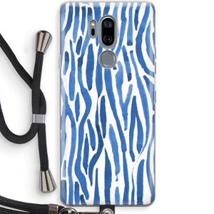 CaseCompany Blauwe nerven: LG G7 Thinq Transparant Hoesje met koord