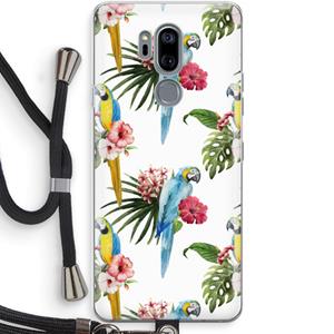 CaseCompany Kleurrijke papegaaien: LG G7 Thinq Transparant Hoesje met koord