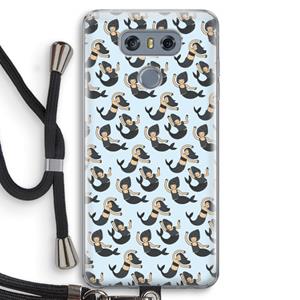 CaseCompany Zeemeermin: LG G6 Transparant Hoesje met koord