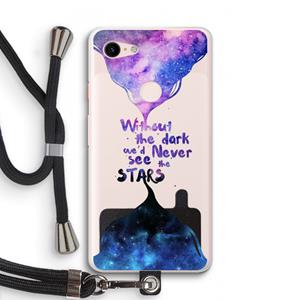 CaseCompany Stars quote: Pixel 3 XL Transparant Hoesje met koord