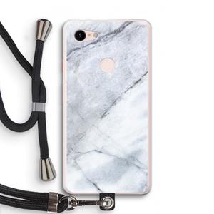 CaseCompany Witte marmer: Pixel 3 XL Transparant Hoesje met koord