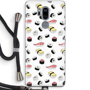 CaseCompany Sushi time: LG G7 Thinq Transparant Hoesje met koord