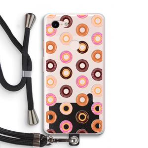 CaseCompany Donuts: Pixel 3 XL Transparant Hoesje met koord