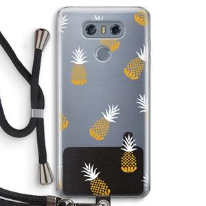 CaseCompany Ananasjes: LG G6 Transparant Hoesje met koord