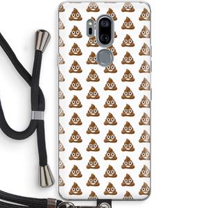 CaseCompany Poop emoji: LG G7 Thinq Transparant Hoesje met koord